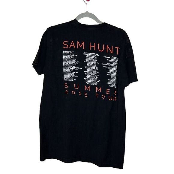 Unisex Sam Hunt 2015 Summer Tour Concert T-Shirt Black Cotton Graphic S - Picture 3 of 3